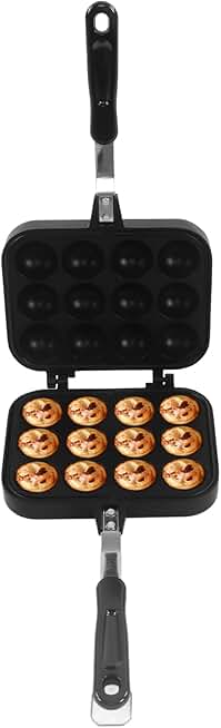 12-Hole Double-Sided Takoyaki Pan for Baking