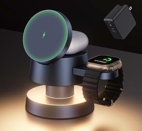 4-in-1 Wireless Charging Station with Night Lamp