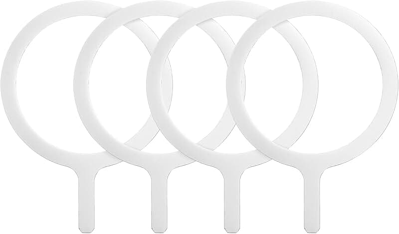 Set of 4 Silver Magnetic Adapter Rings for Wireless Charging
