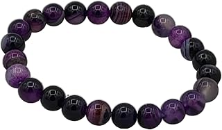 Natural Sugilite 8mm Round Beaded Stretch Bracelet