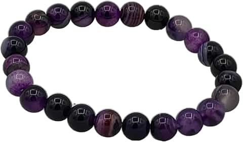 Natural Sugilite 8mm Round Beaded Stretch Bracelet