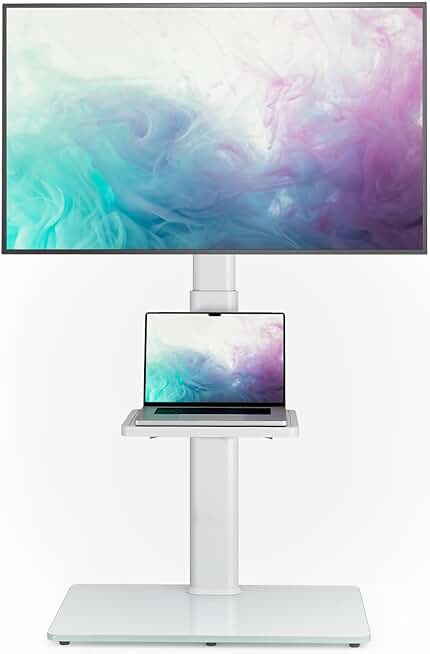 Universal Floor TV Stand with Mount, Swivel, Adjustable Height