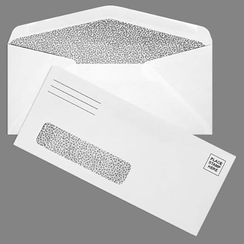 White Business Window Envelopes, 3 7/8" x 8 7/8", 50 Pack