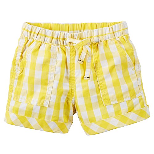 Carters Baby Girls Pull-On Gingham Poplin Shorts Yellow 3M