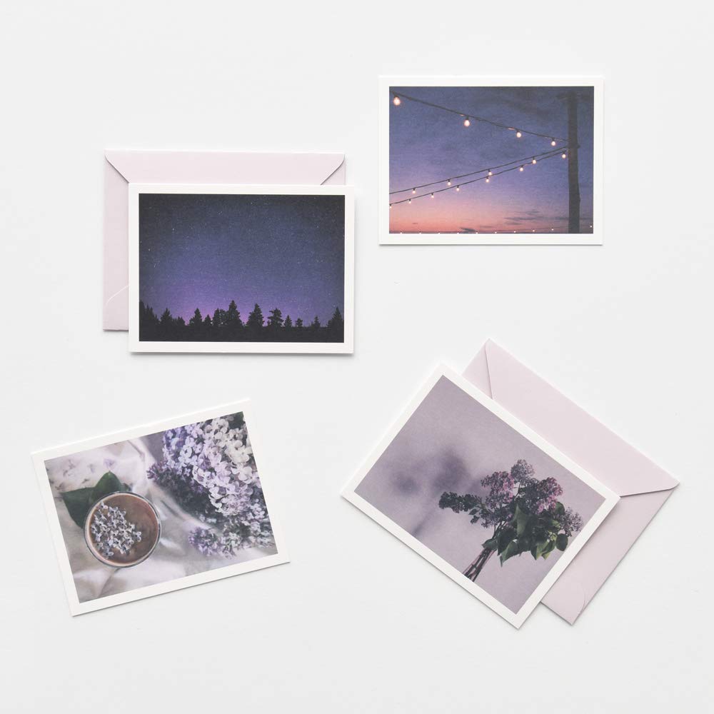 Violet Feeling Message Cards with Envelopes, 40 Pack