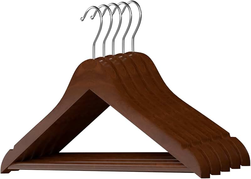 20 Heavy Duty Wooden Hangers with Swivel Hooks