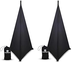 Black speaker stand covers, set of 2