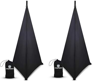 Black speaker stand covers, set of 2