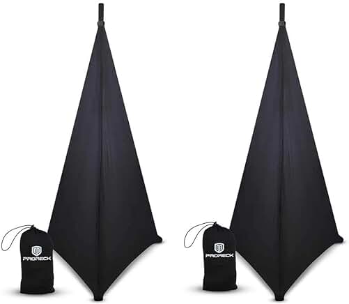 Black speaker stand covers, set of 2