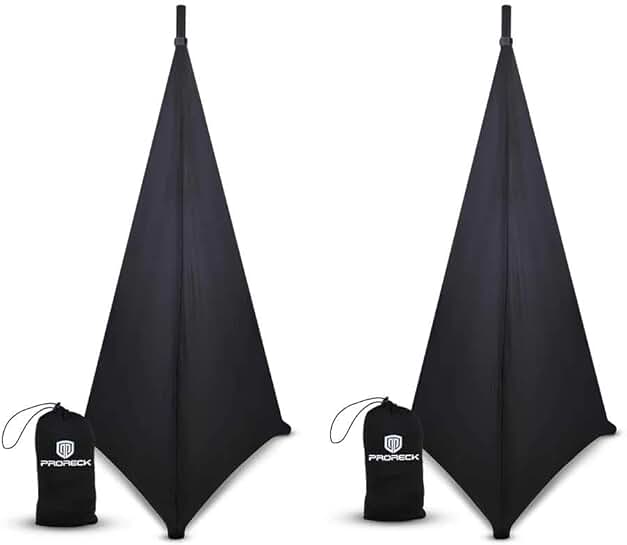 Black speaker stand covers, set of 2