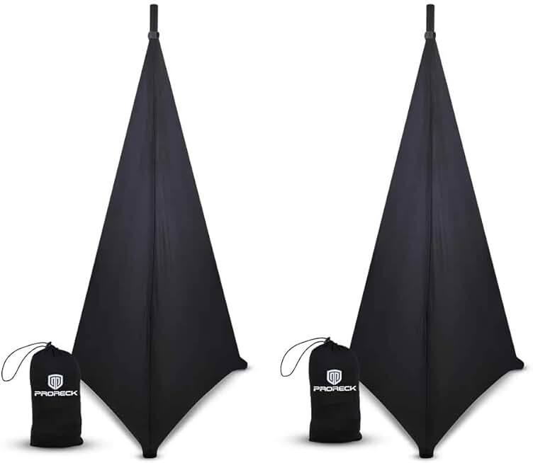 Black speaker stand covers, set of 2