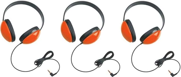 Set of 3 Red Stereo Headphones for Students