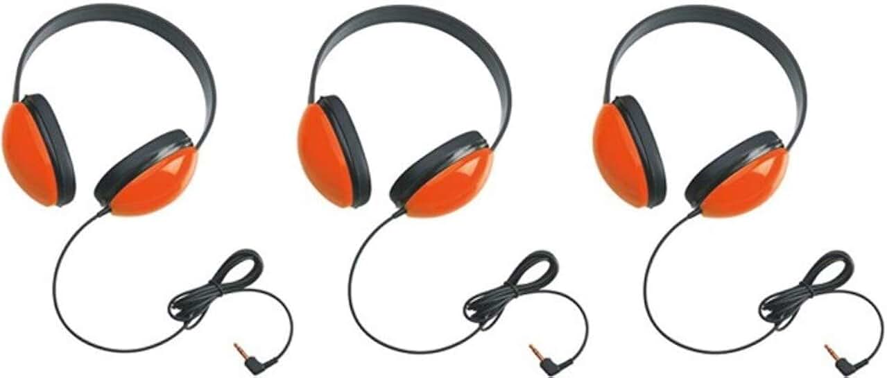 Set of 3 Red Stereo Headphones for Students