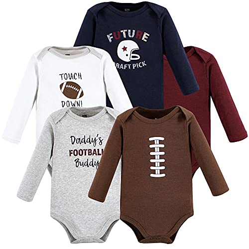 Uni   Cotton Long-Sleeve Bodysuits Football Buddy, 3-6 Months