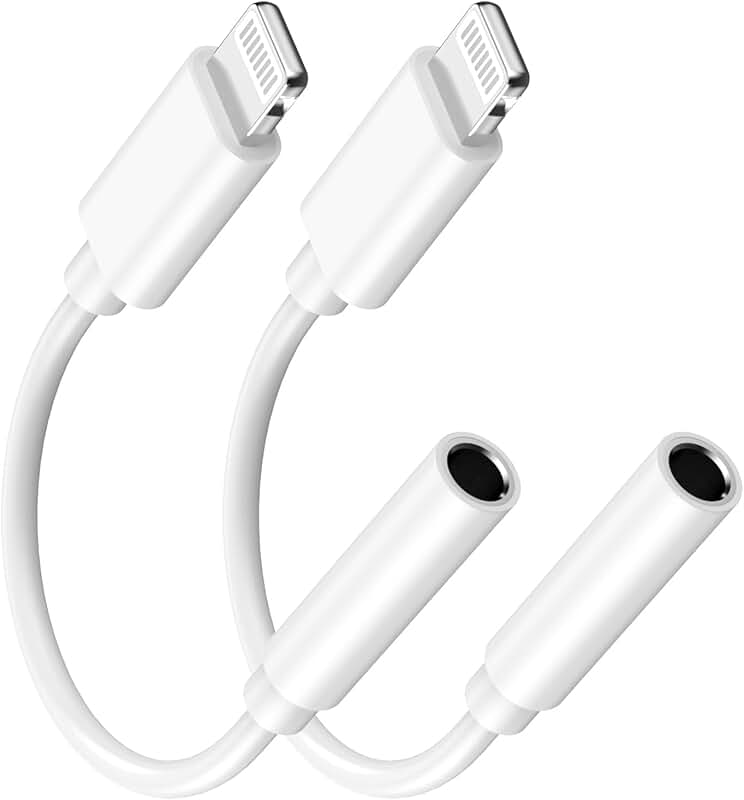 Lightning to 3.5mm Headphone Adapter, 2 Pack