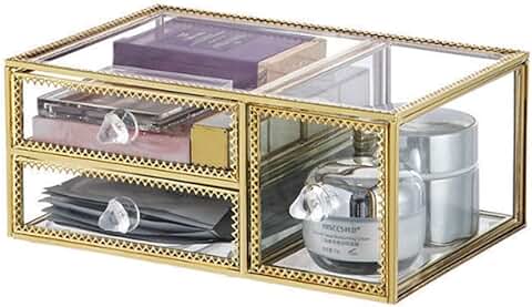 Glass Makeup Organizer for Brushes and Lipsticks