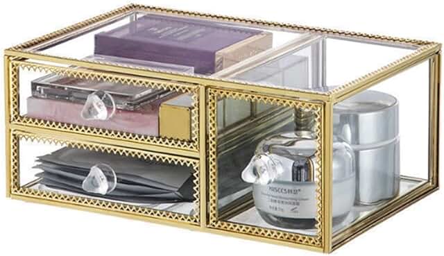 Glass Makeup Organizer for Brushes and Lipsticks