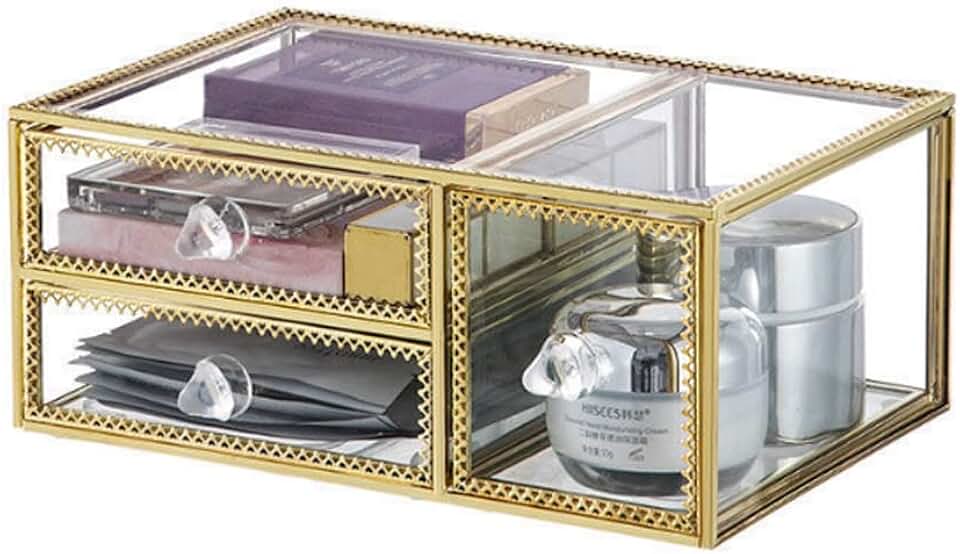 Glass Makeup Organizer for Brushes and Lipsticks