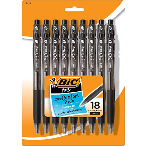 Black Retractable Ballpoint Pen, 1.0mm, 18 Pack