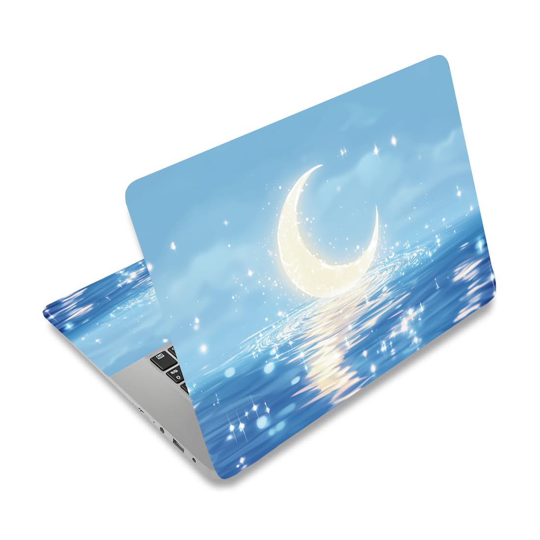Starry Moon Water Ripple Laptop Skin Sticker