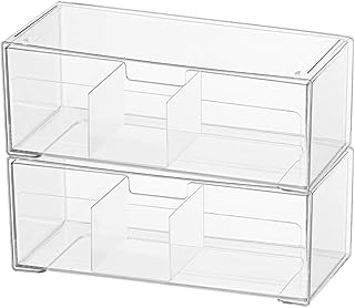 Two-Tier Clear Drawer Organizer for Bathroom and Garage