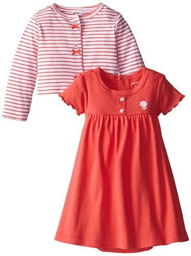 Baby Girls' 2 Pc Dress Set - Poppy Solid - 3 Months