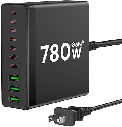 780W 10-Port USB C Charging Station
