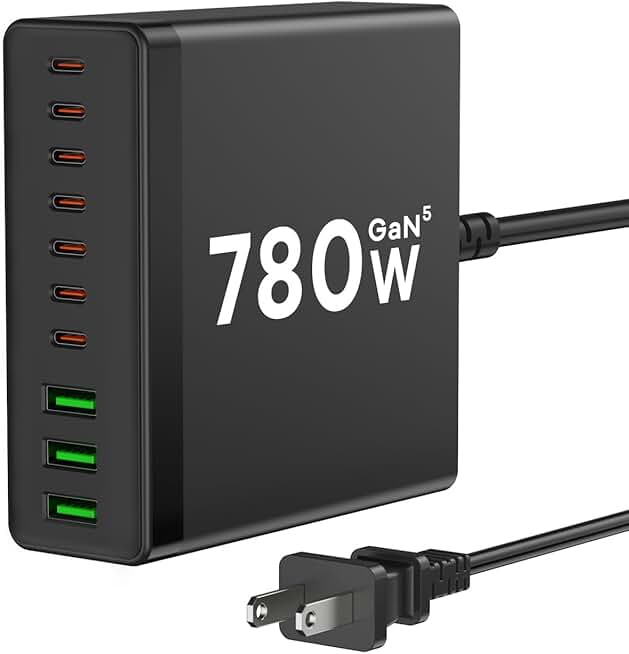 780W 10-Port USB C Charging Station