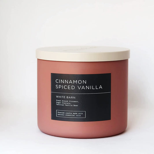  3-Wick Candle w/Essential Oils  14.5 oz  2022 Spring Scents! Cinnamon Spiced Vanilla)