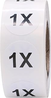 White 1X Clothing Size Stickers, 3/4 Inch, 500 Labels
