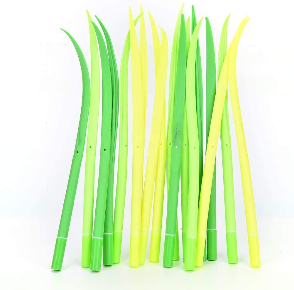 Set of 12 Tiny Green Grass Gel Pens for Office and School