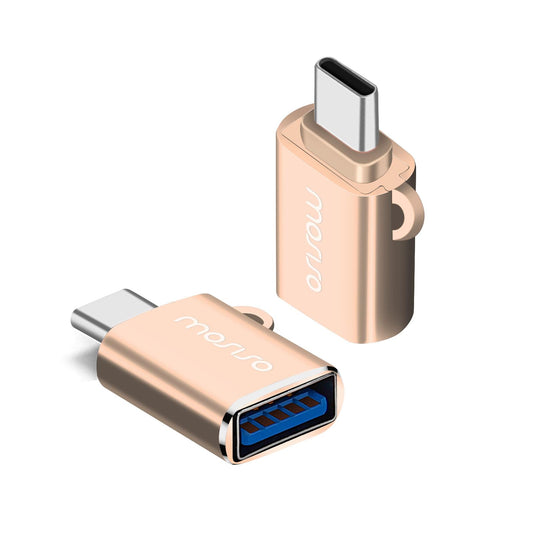 USB C to USB Adapter 2 Pack, Gold