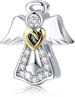 Sterling Silver Feather Angel Wing Heart Charm