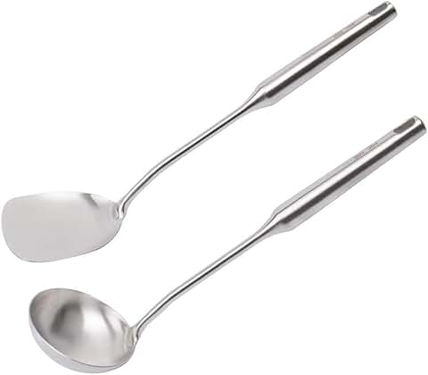 2-Piece Stainless Steel Cooking Utensil Set for Home