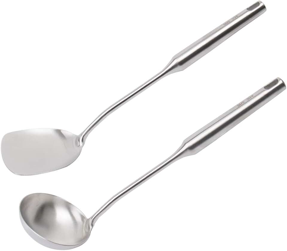 2-Piece Stainless Steel Cooking Utensil Set for Home
