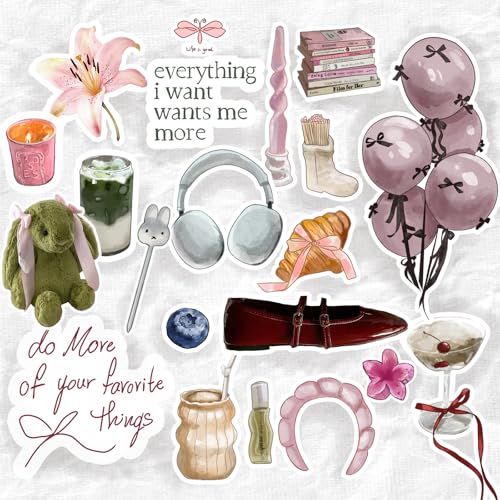 25 Aesthetic Waterproof Stickers for Water Bottles and More