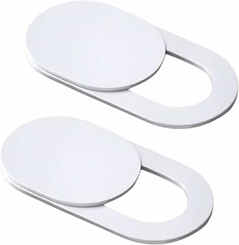 Two ultra-thin white webcam covers for privacy