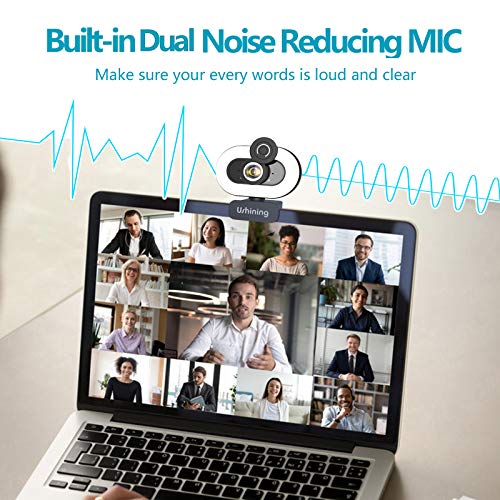 1080P Webcam with Ring Light and Privacy Cover Auto-Focus Streaming Cam Plug and Play Web Camera for Online Learning, Zoom Meeting Skype Teams, PC Mac Laptop Desktop Computer