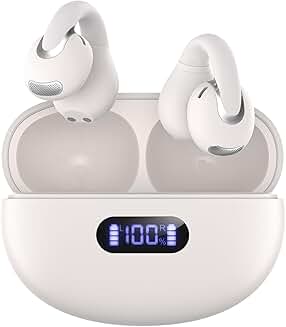 Wireless Open Ear Clip Earbuds with Mic and 24H Play