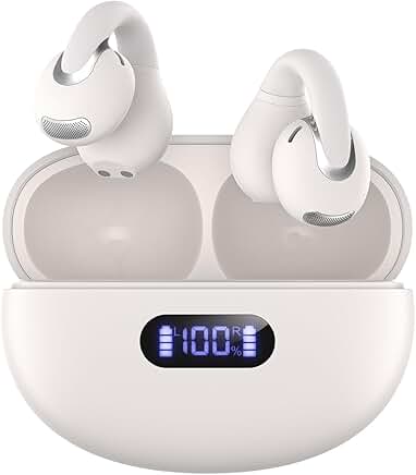 Wireless Open Ear Clip Earbuds with Mic and 24H Play