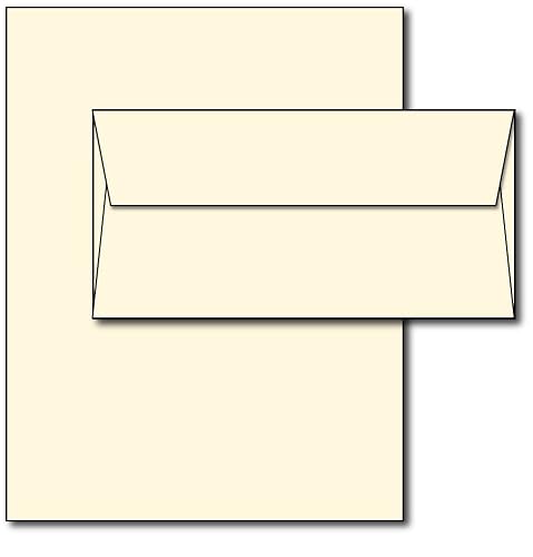 Off-White Letterhead and Envelopes, 40 Sets
