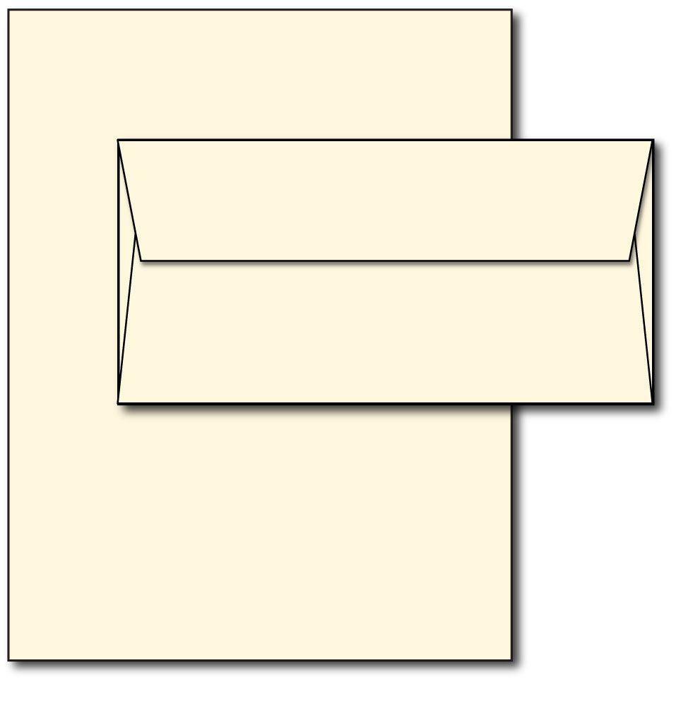 Off-White Letterhead and Envelopes, 40 Sets