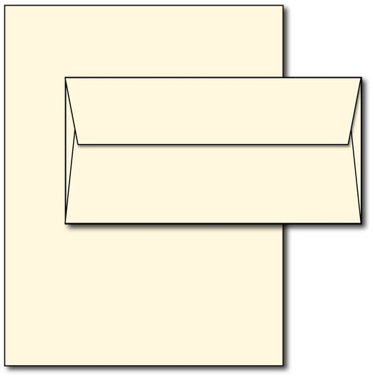 Off-White Letterhead and Envelopes, 40 Sets