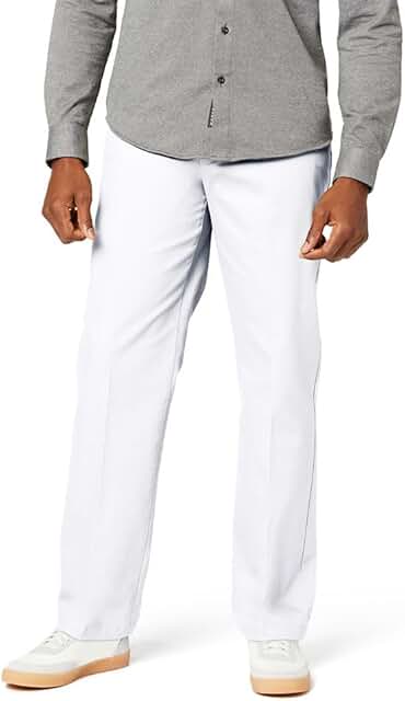 Men's Classic Fit Khaki Cotton Stretch Pants