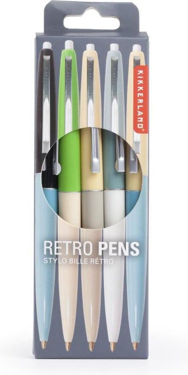 Set of 5 Retro Multi Pens