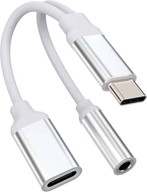 USB-C to 3.5mm Headphone Adapter and Charger Splitter