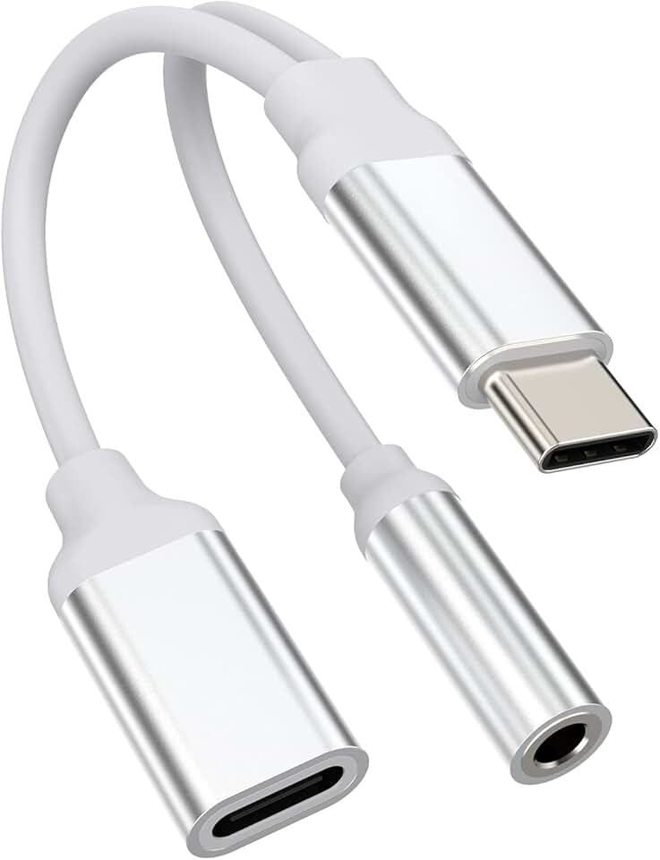 USB-C to 3.5mm Headphone Adapter and Charger Splitter