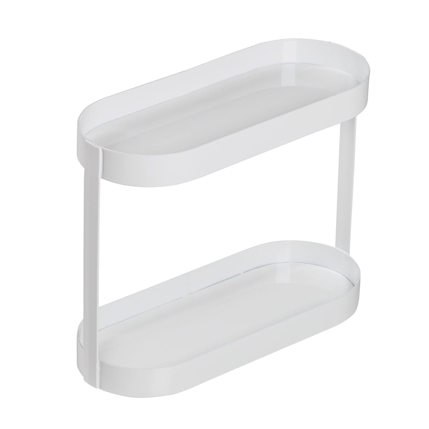 Metal Bathroom Counter Organizer Shelf with 2 Tiers, White SHF-09517 White