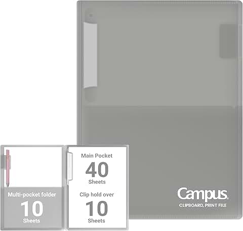 Gray A4 Clipboard and File Folder