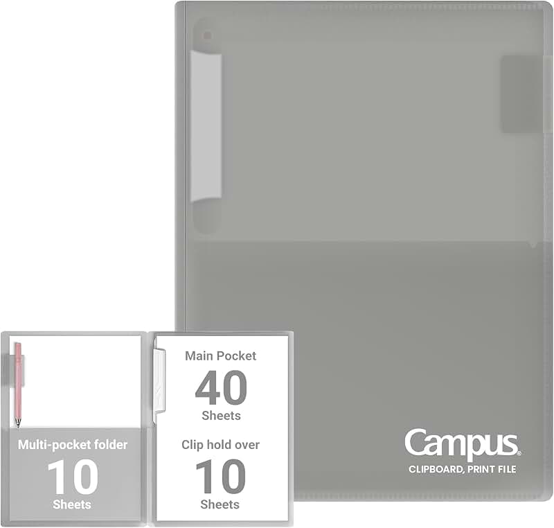 Gray A4 Clipboard and File Folder